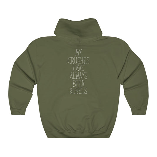 REBEL CRUSH: Gildan Heavy Blend™️ hoodie in Military Green